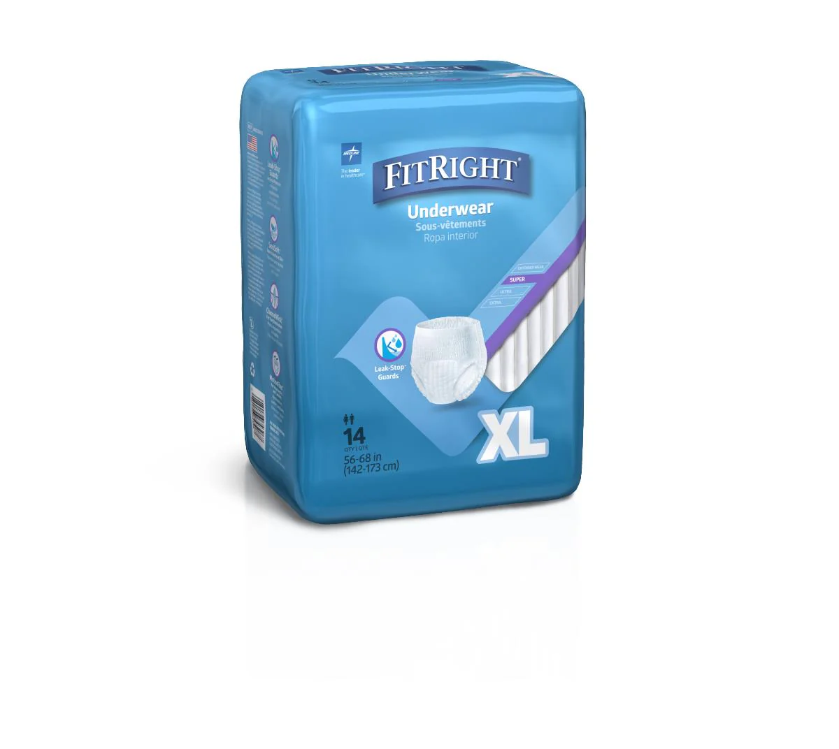 Protection Plus Super Protective Adult Underwear, X-Large, 56″-68″ (case of 56)