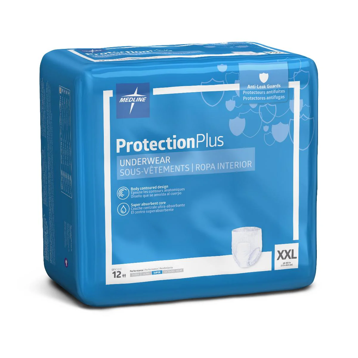 Protection Plus Super Protective Adult Underwear, XX-Large, 68″-80″ (case of 48)