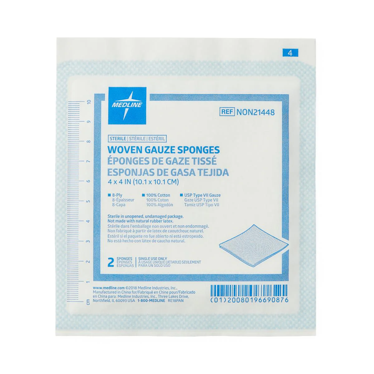 Woven Sterile Gauze Sponges, 4″ x 4″ (box of 100)