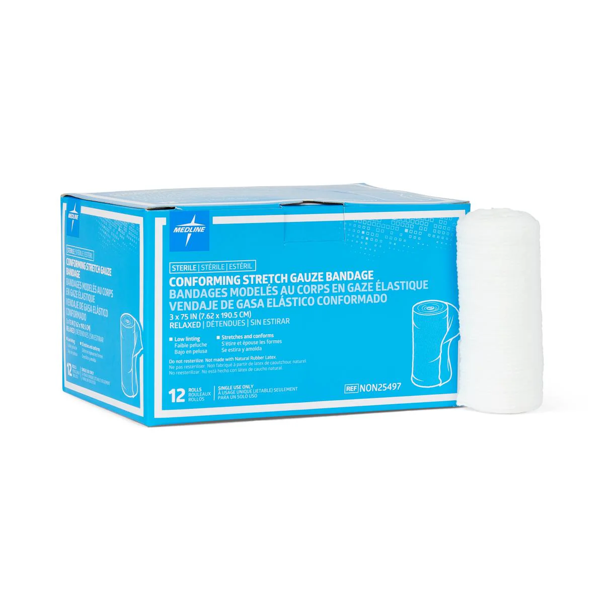 Sterile Conforming Gauze Bandage, 3″ x 75″ (box of 12)