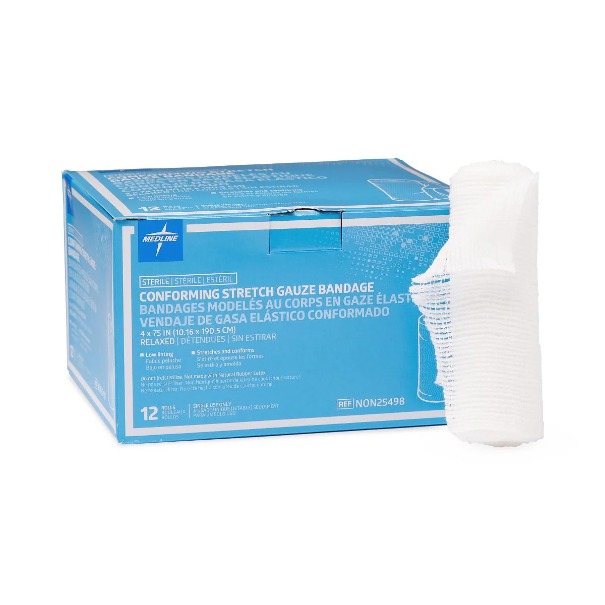 Sterile Conforming Gauze Bandage, 4″ x 75″ (box of 12)