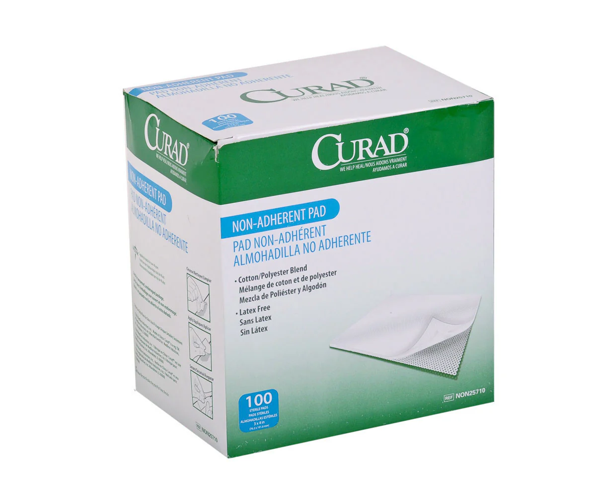 Sterile Nonadherent CURAD Pad, 3″ x 4″ (box of 100)