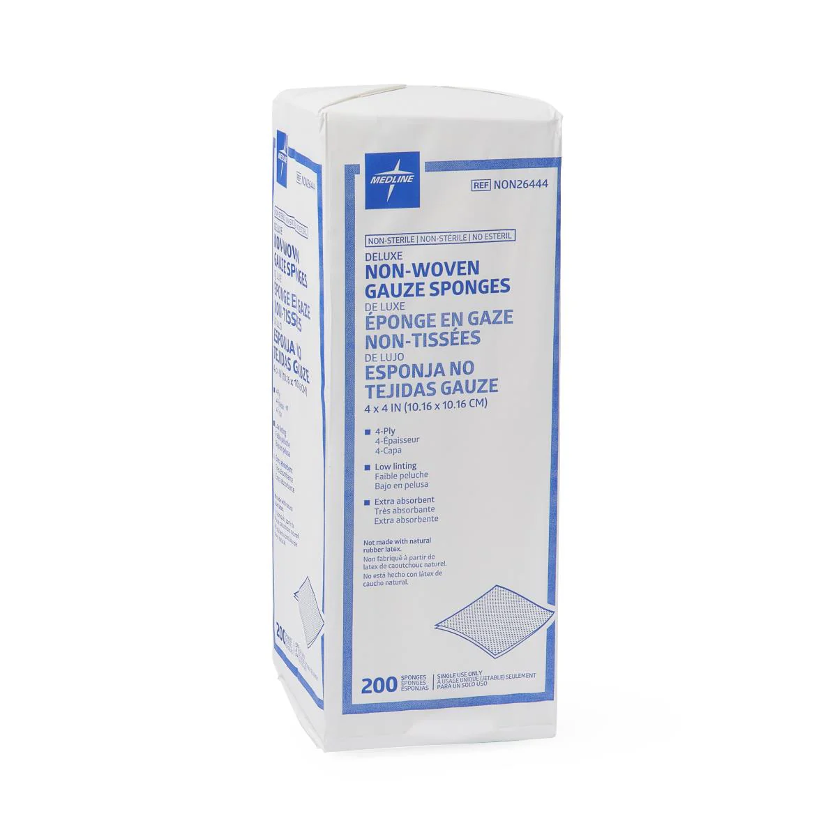 Deluxe Nonsterile Nonwoven 4-Ply Gauze Sponges, 4″ x 4″ (case of 2000)