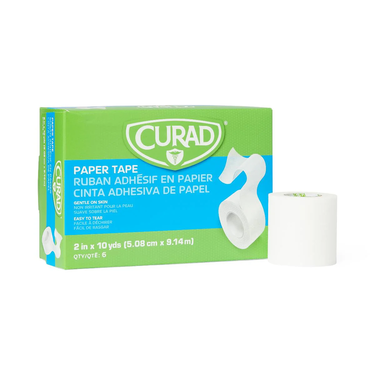 CURAD Paper Medical Adhesive Tape, 2″ x 10 yd. (box of 6)