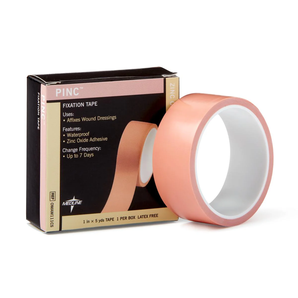 Pinc Zinc Oxide Fixation Tape, 1″ x 5 yd. (case of 36)