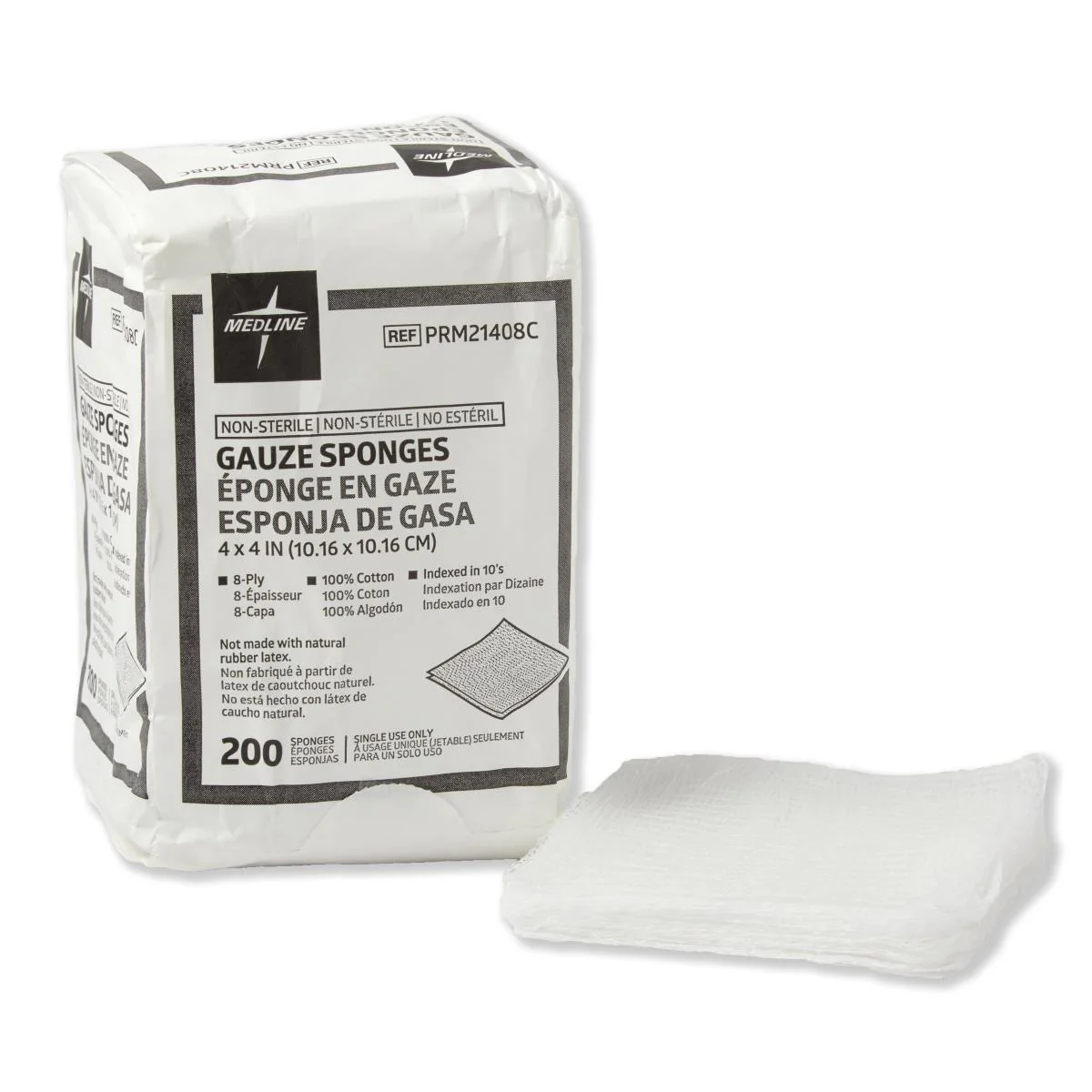 Nonsterile Gauze Sponge, 8-Ply, 4″x4″ (case of 4000)