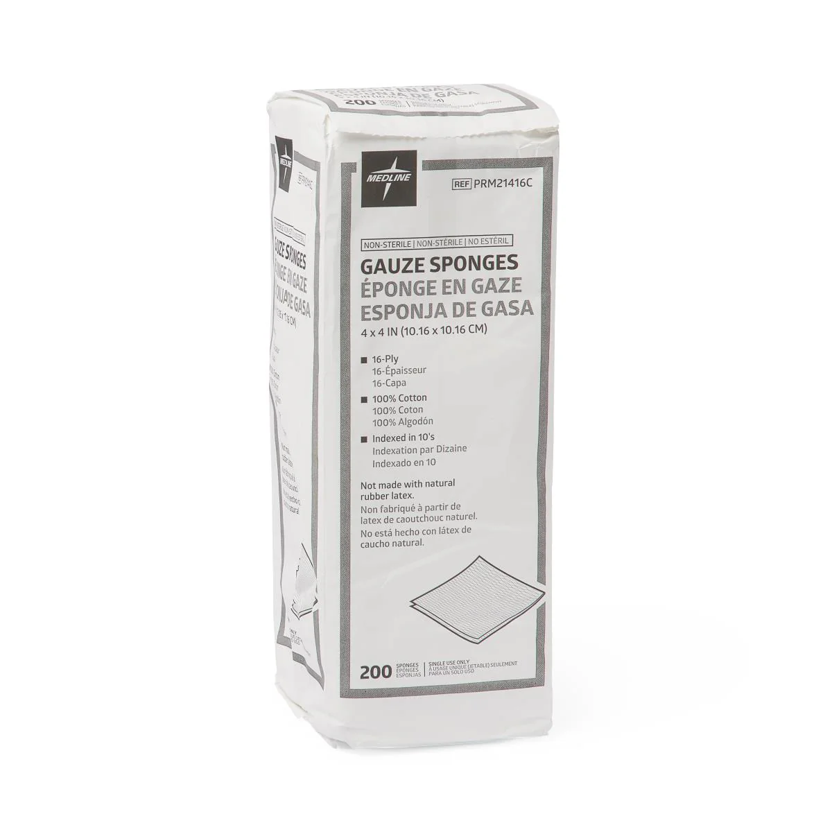 Nonsterile Gauze Sponge, 16-Ply, 4″ x 4″ (case of 2000)