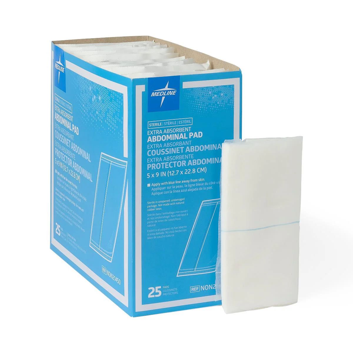 Sterile Abdominal Pad, 5″x 9″ (box of 25)