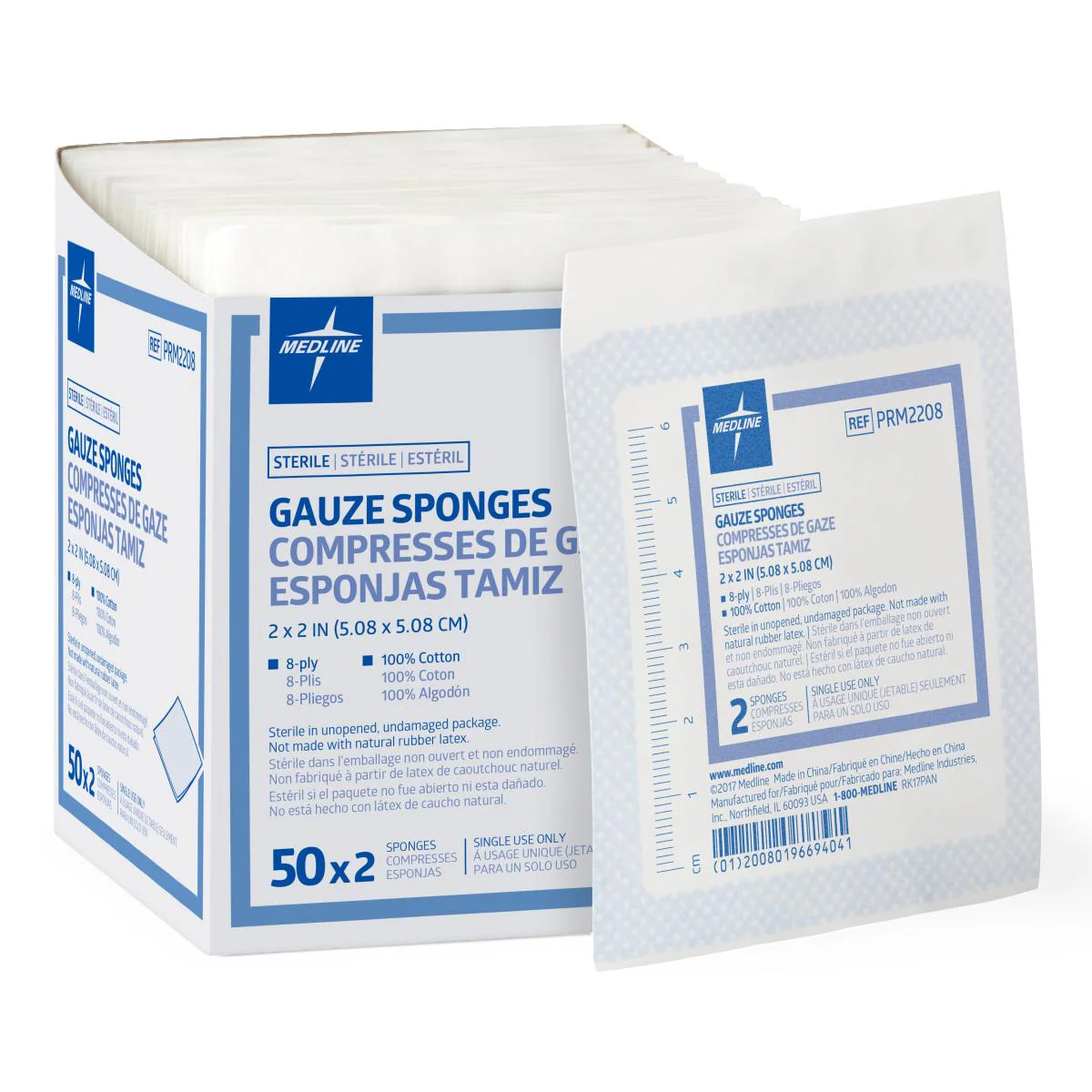 Woven Sterile Gauze Sponges, 2″ x 2″ (case of 3000)