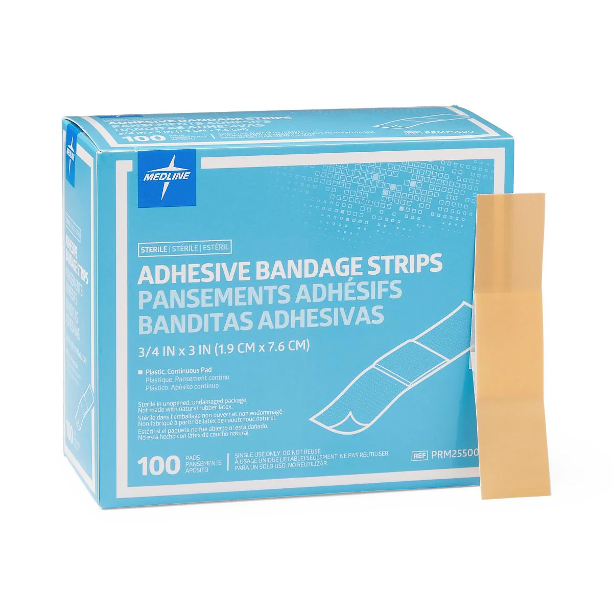 Plastic Adhesive Bandage, 3/4″x 3″ (box of 100)