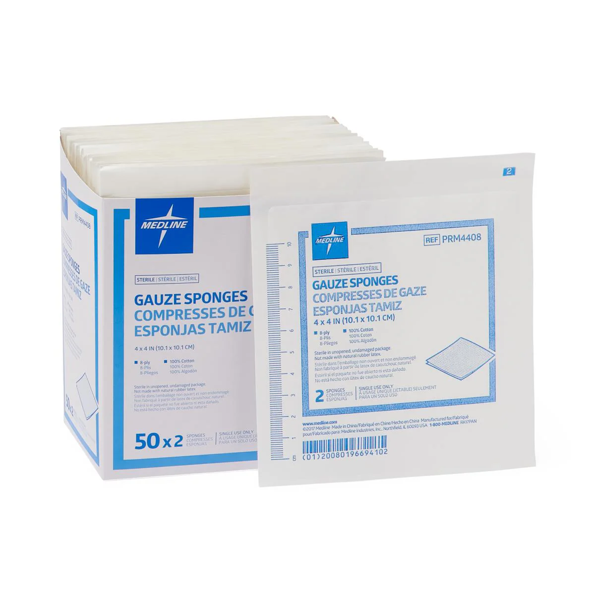 Woven Sterile 8-Ply Gauze Sponges, 4″ x 4″ (case of 1200)