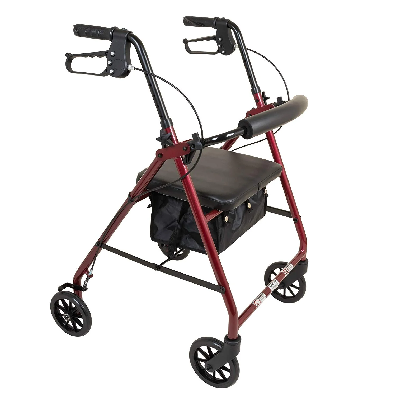 ProBasics Aluminum Rollator with 6” Wheels, Burgundy (1EA)