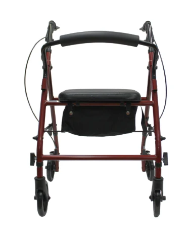 6″ Steel Rollator, Knocked Down, Burgundy