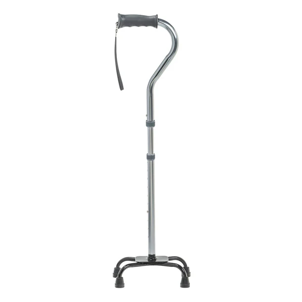 Folding Quad Cane, Small Base, Charcoal (1EA)