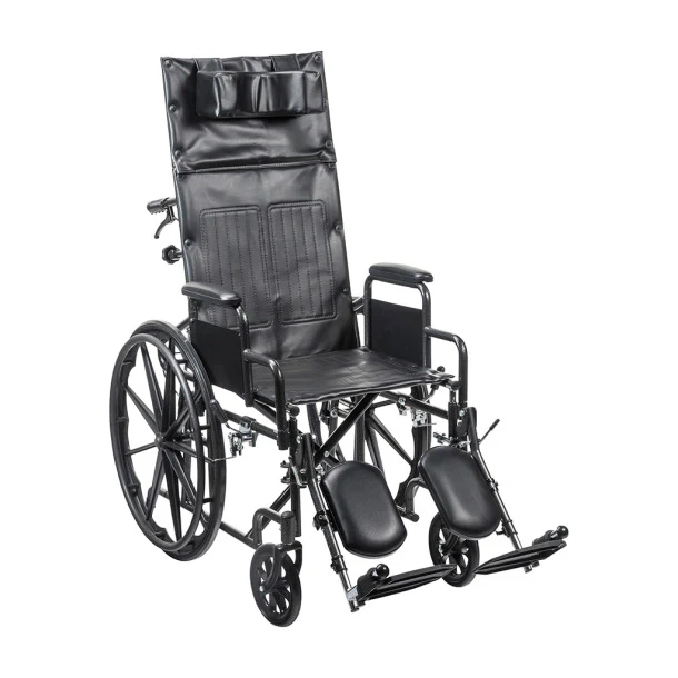 Silver Sport Full-Reclining Wheelchair, Desk Arms, 20″ Seat