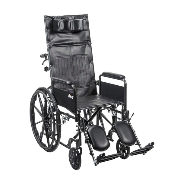 Silver Sport Full-Reclining Wheelchair, Full Arms, 20″ Seat