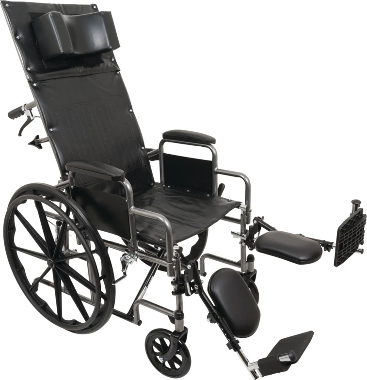 ProBasics Reclining Wheelchair, 16″ x 17″, Removable Desk Arms & Elevating Legrests