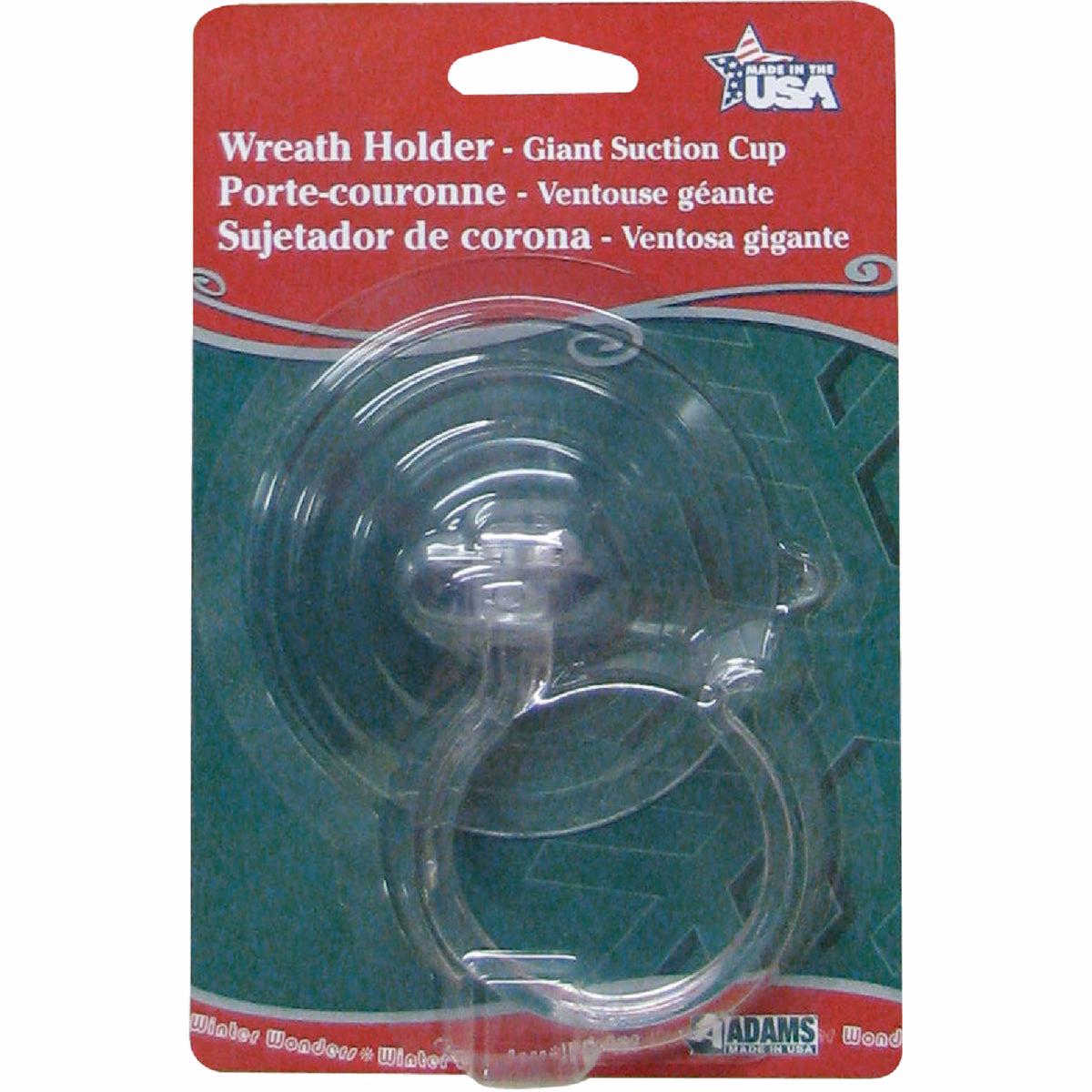 Adams Giant 10 Lb. Holding Capacity Wreath Holder Suction Cup with Hook