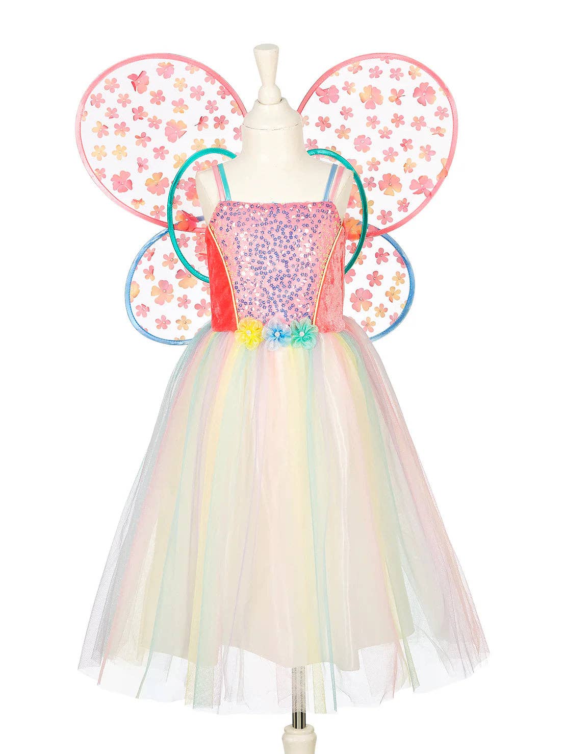 Flora Dress and Wings Set (Green) – Role-Play for Children (3 sizes)