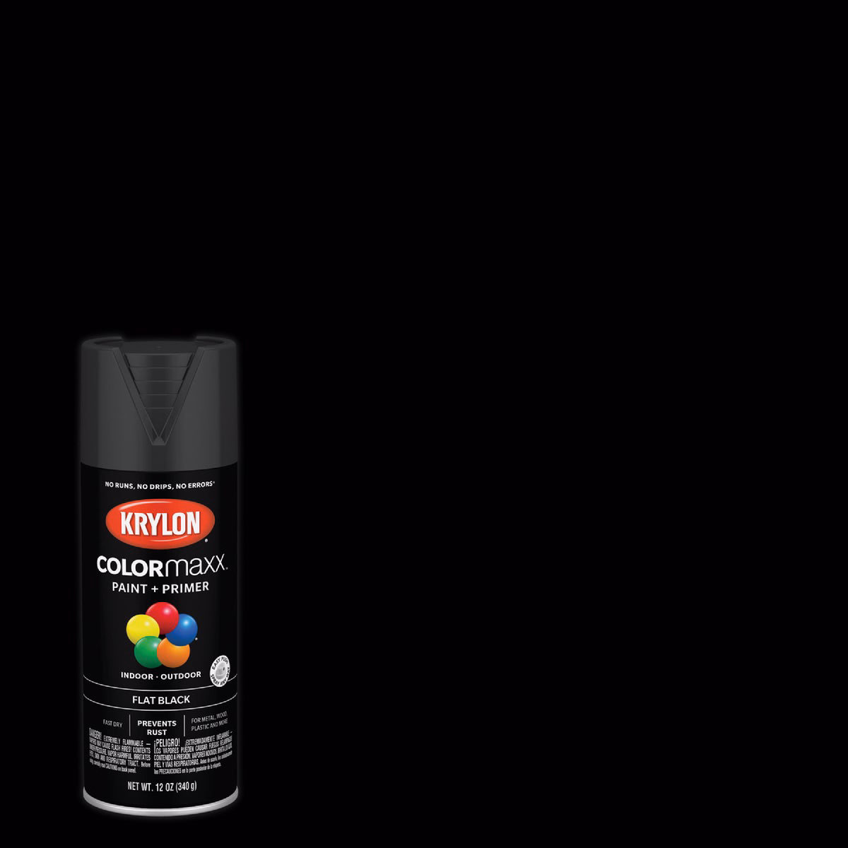 Krylon ColorMaxx 12 Oz. Flat Spray Paint, Black