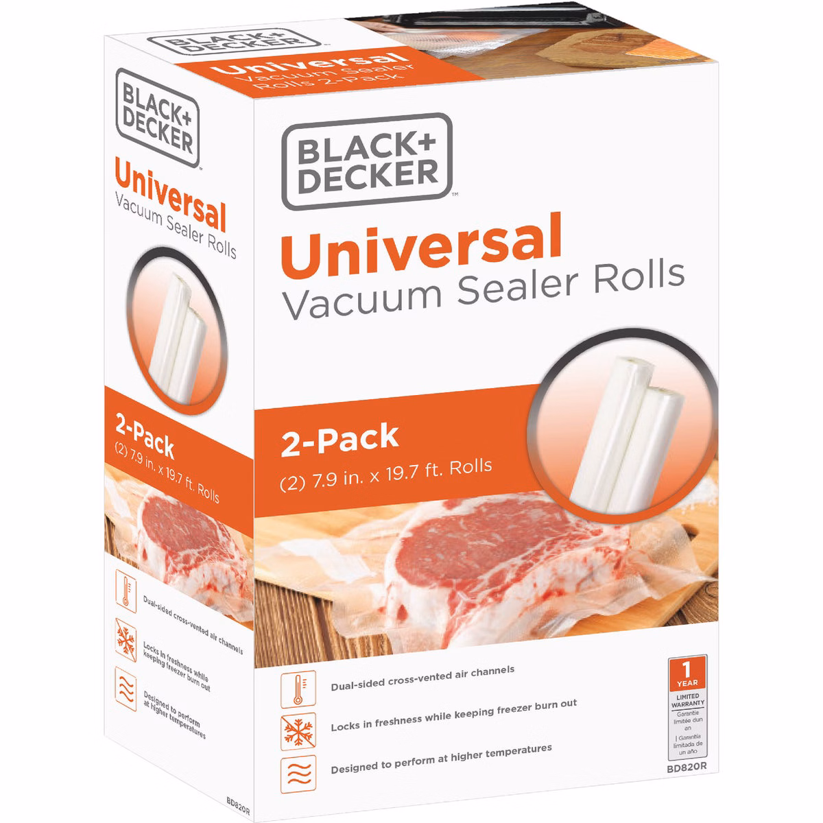 Black & Decker 7.9 In. x 19.7 Ft. Vacuum Sealer Roll (2-Pack)