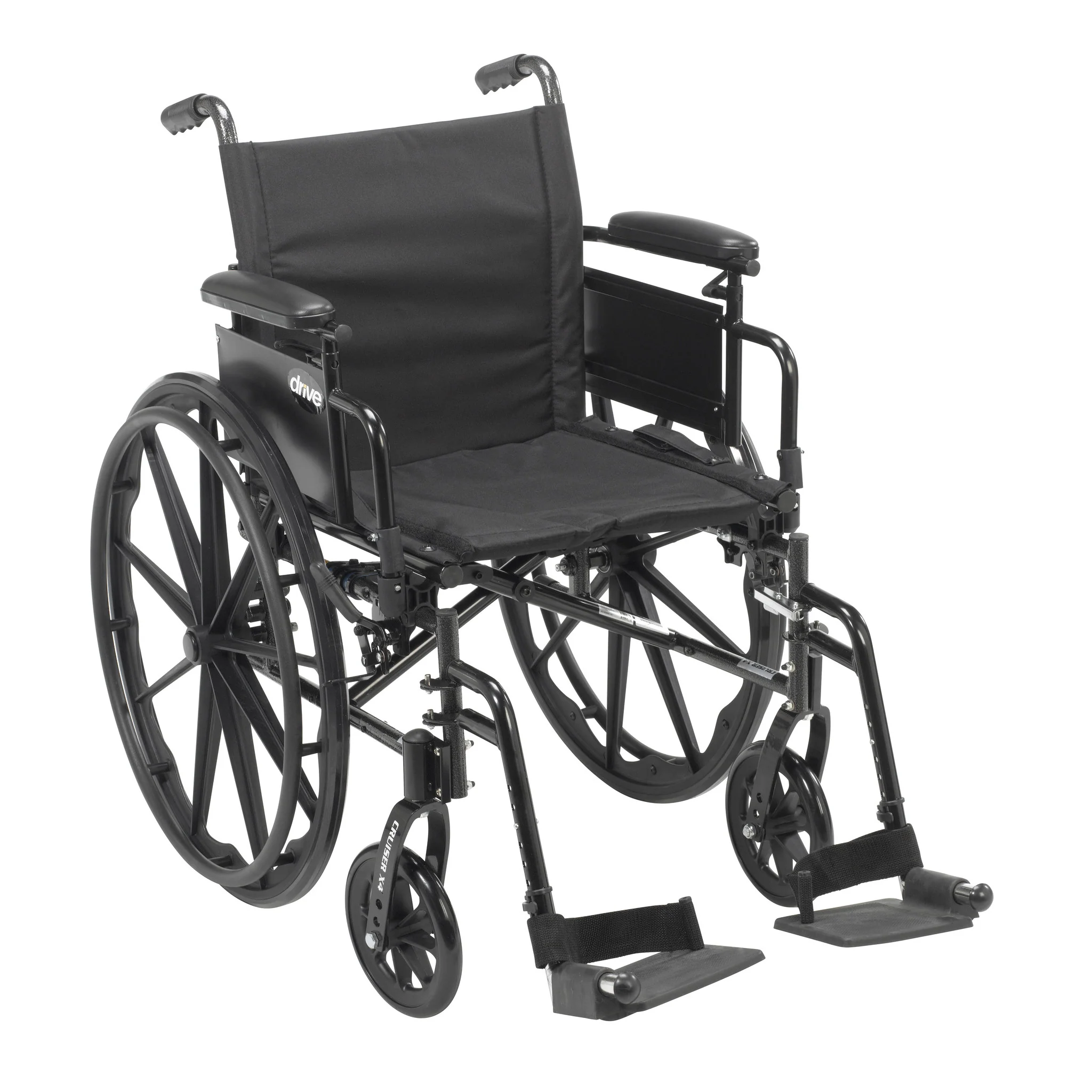 Cruiser X4 Lightweight Dual Axle Wheelchair with Adjustable Detachable Arms, Desk Arms, Swing Away Footrests, 16″ Seat