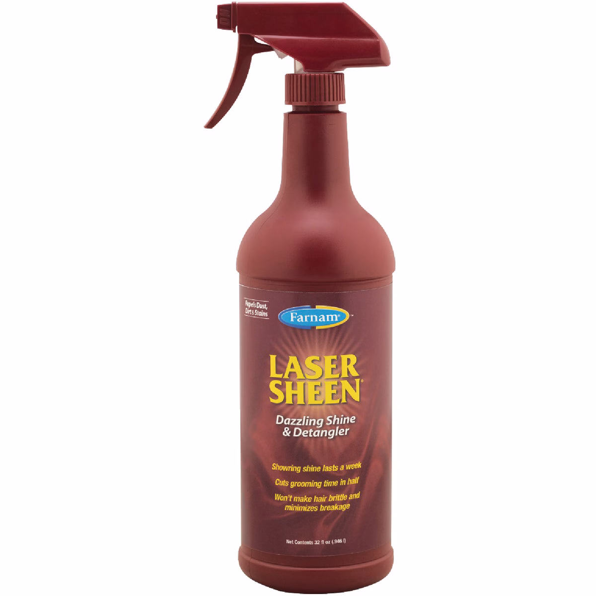 Farnam Laser Sheen 32 Oz. Trigger Spray Bottle Dazzling Shine & Detangler Mane Conditioner