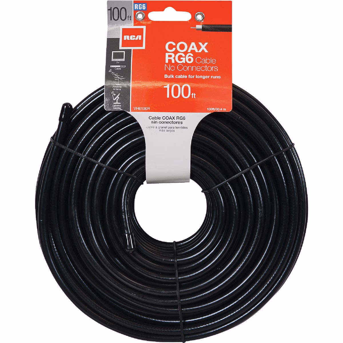 RCA 100 Ft. Black RG6 Coaxial Cable