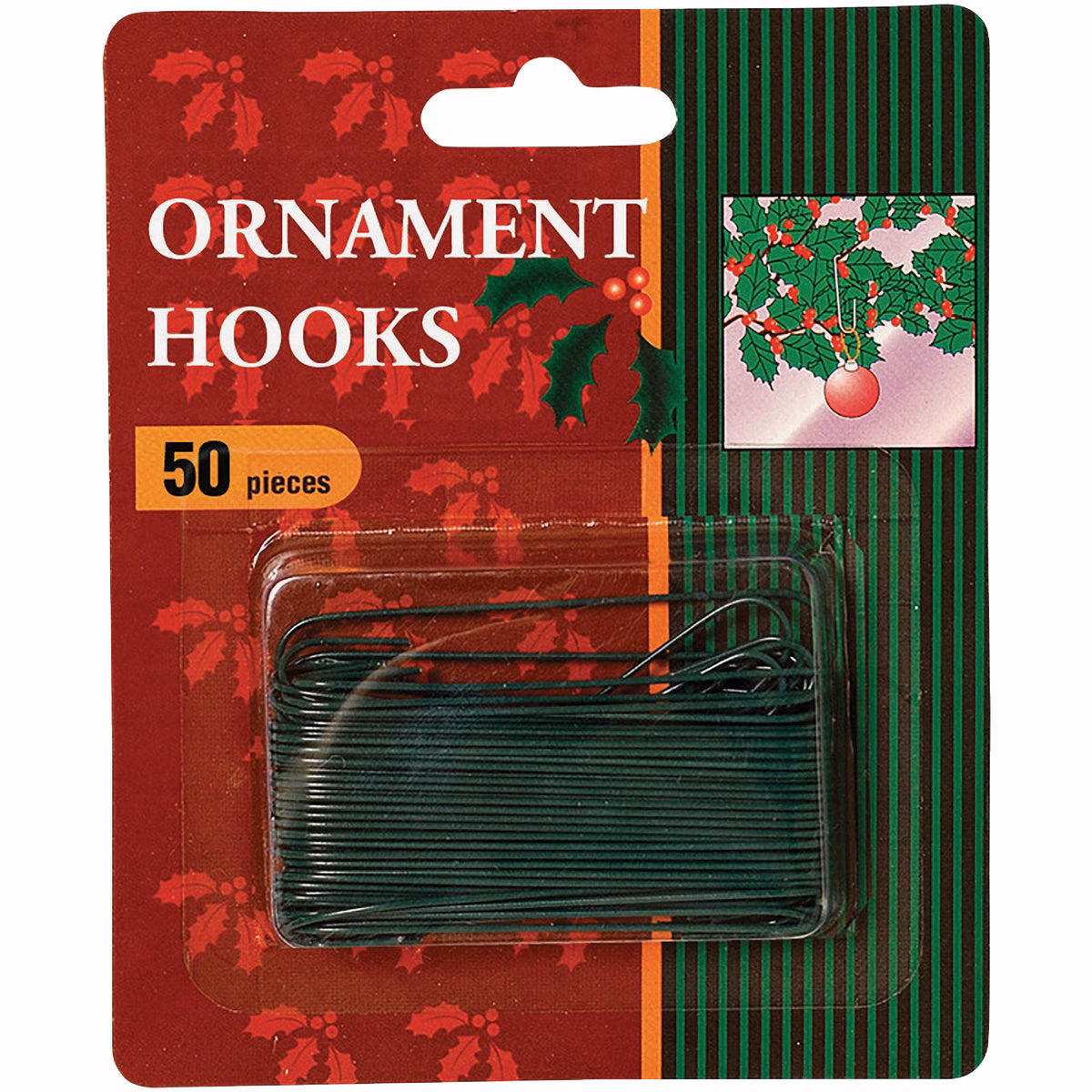 Gerson 2-1/2 In. Green Ornament Hooks (50-Pack)