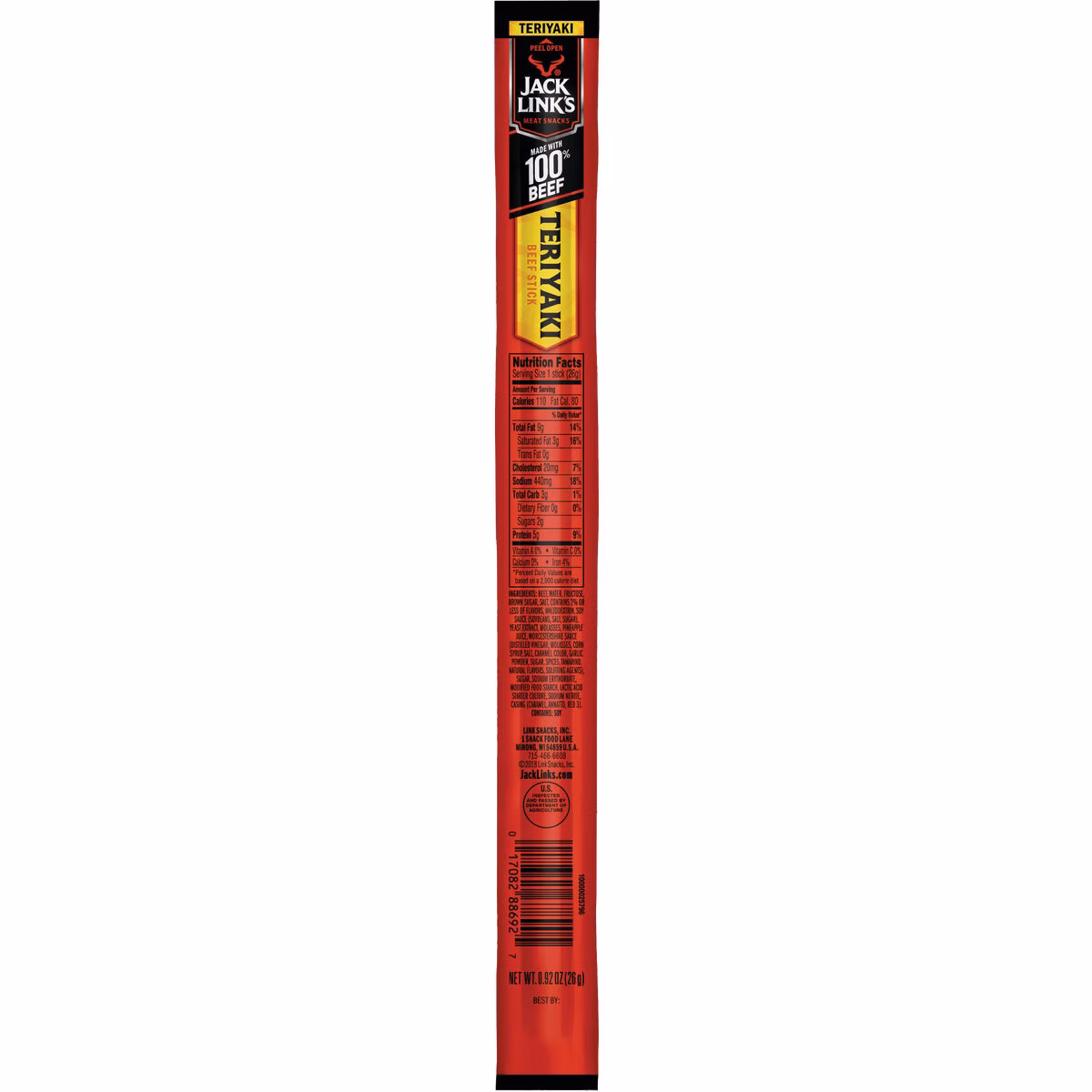 Jack Link's Teriyaki 0.92 Oz. Beef Stick Jerky