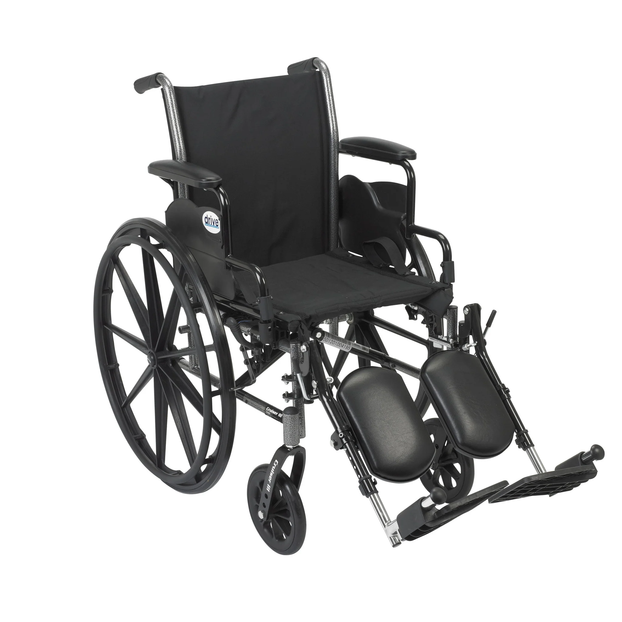 Cruiser III Light Weight Wheelchair with Flip Back Removable Arms, Desk Arms, Elevating Leg Rests, 18″ Seat