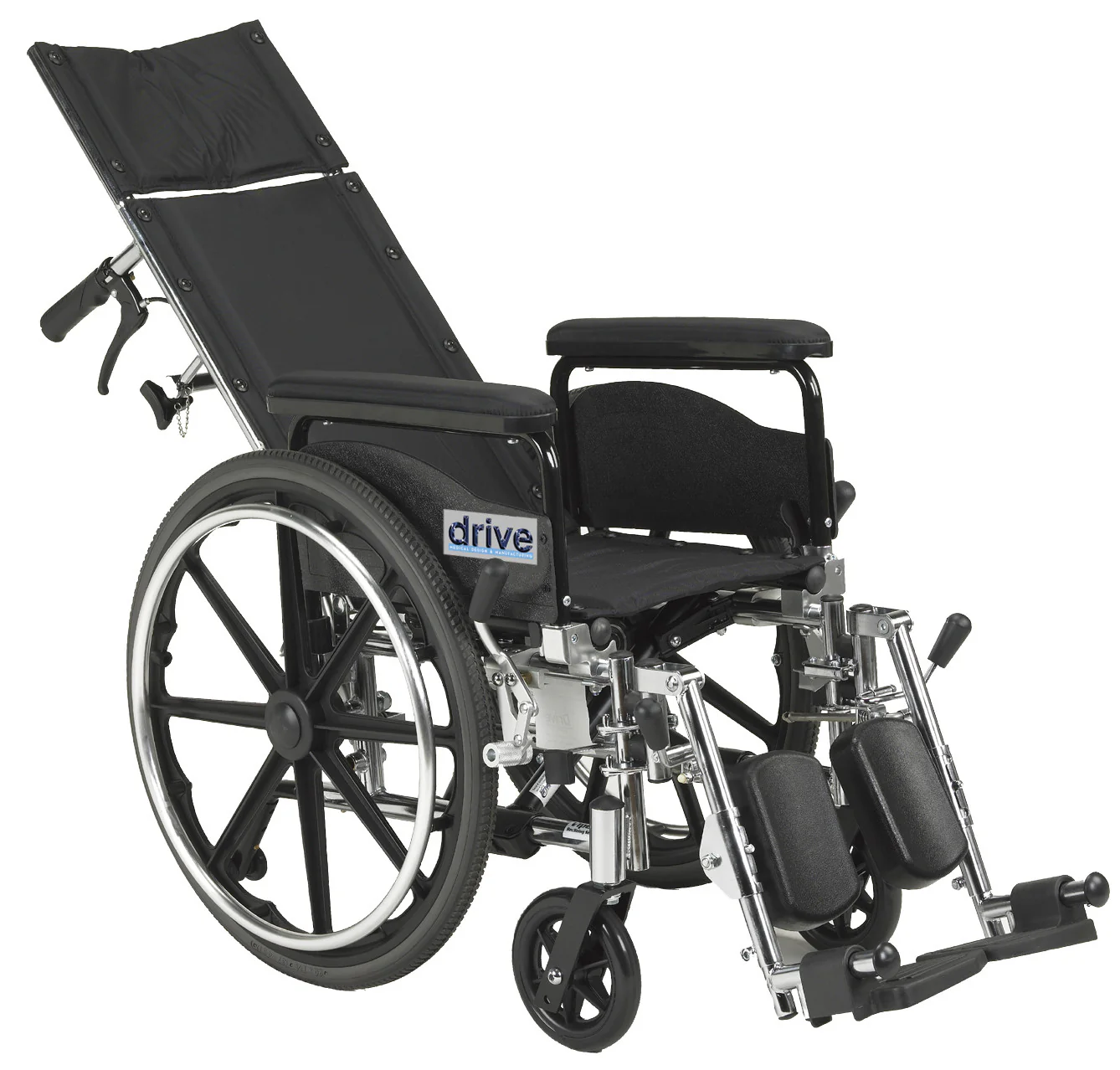 Viper Plus GT Full Reclining Wheelchair, Detachable Full Arms, 18″ Seat