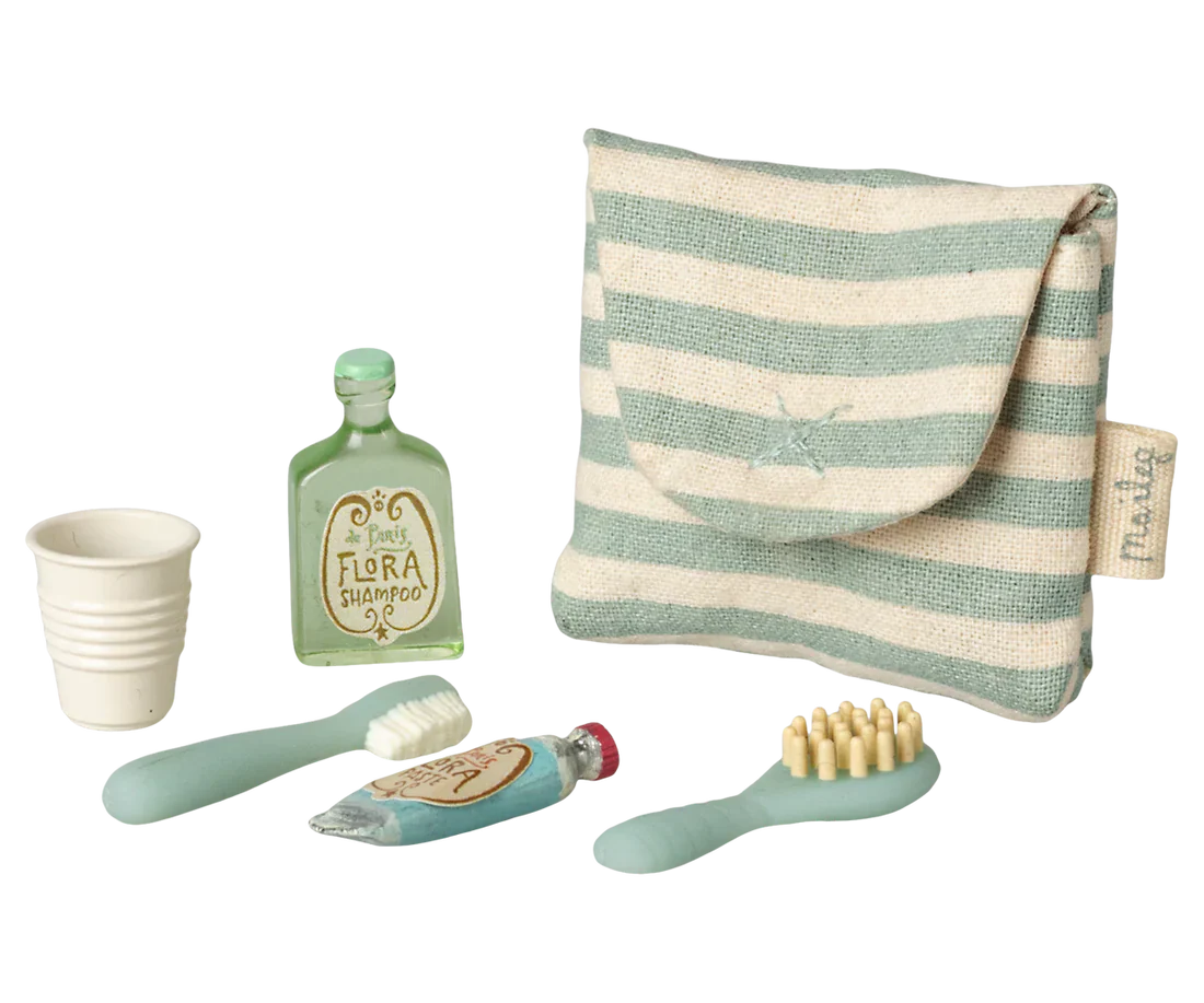 TOOTHBRUSH SET IN BAG, MOUSE – BLUE STRIPE