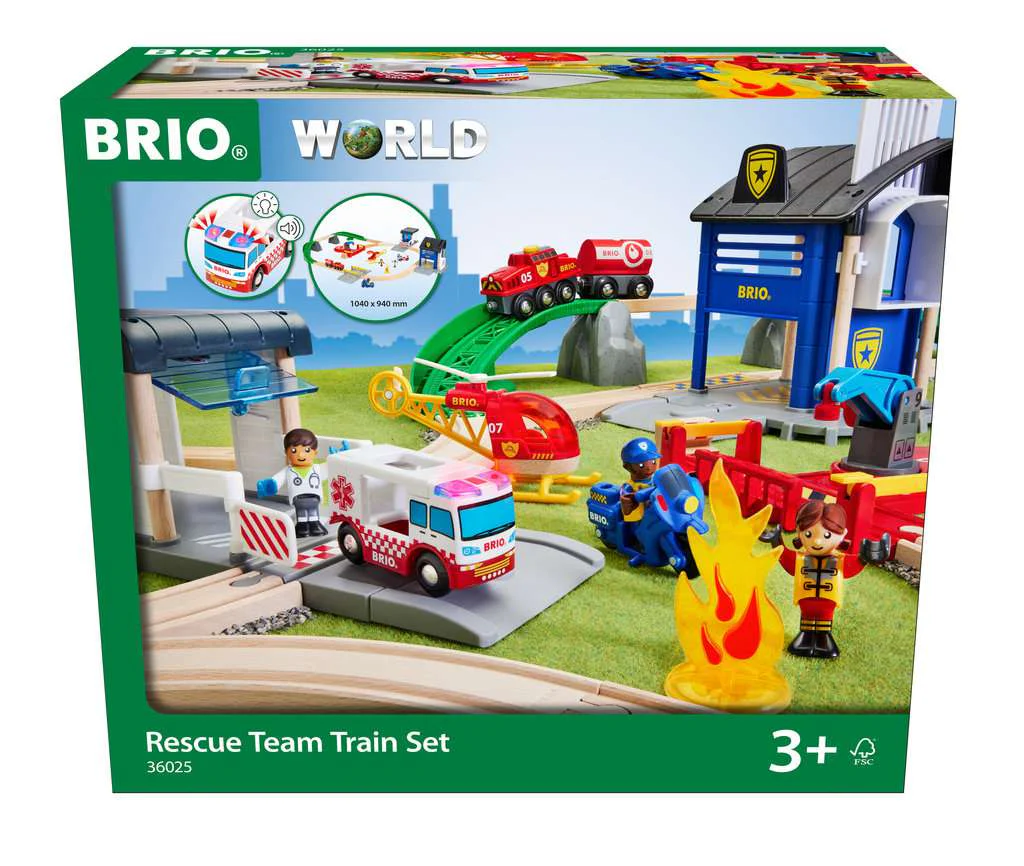 BRIO 36025 RESCUE TEAM TRAIN SET