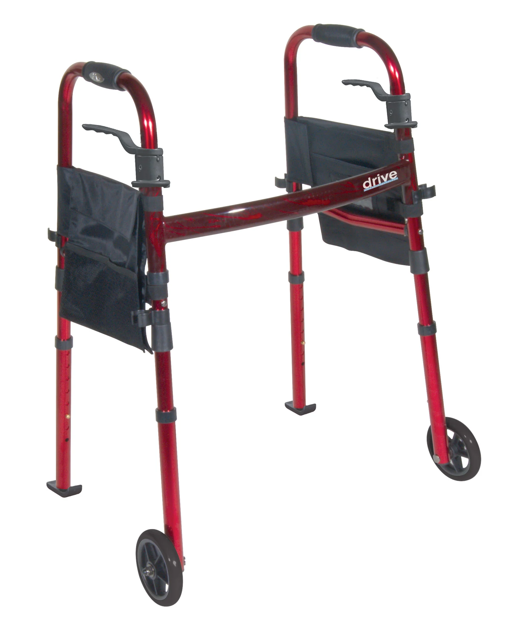 Portable Folding Travel Walker with 5″ Wheels and Fold up Legs