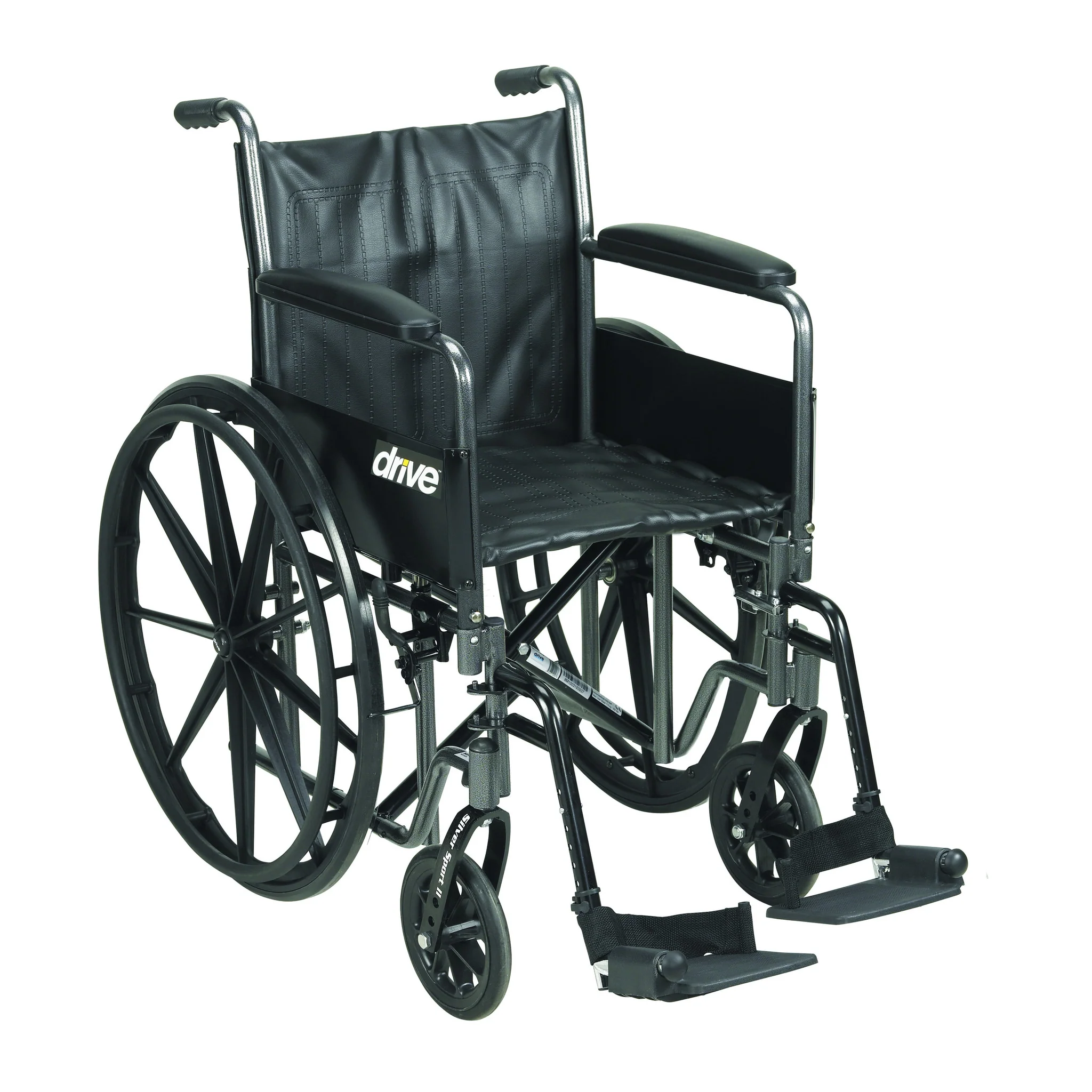 Silver Sport 2 Wheelchair, Detachable Full Arms, Swing away Footrests, 16″ Seat