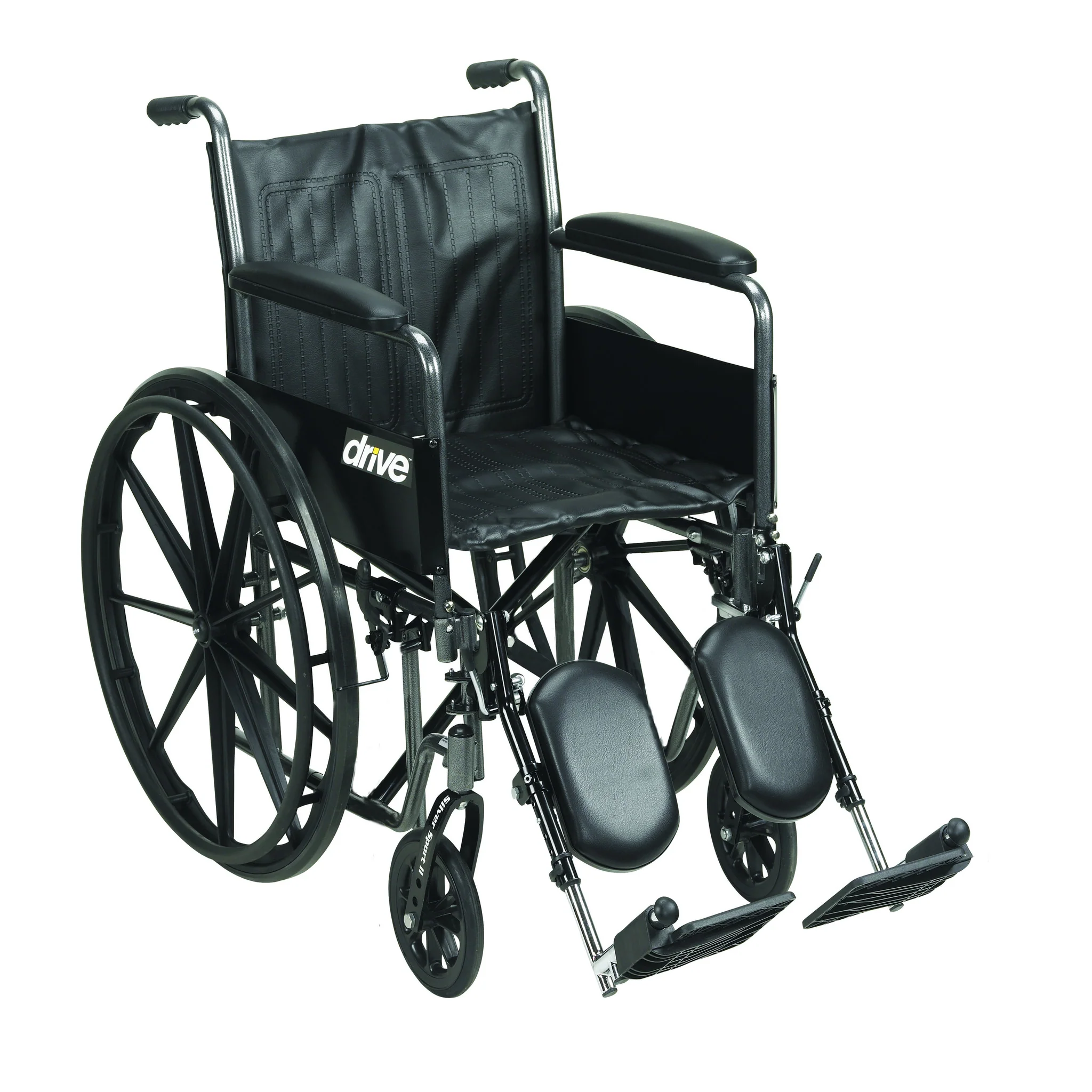 Silver Sport 2 Wheelchair, Detachable Full Arms, Elevating Leg Rests, 18″ Seat